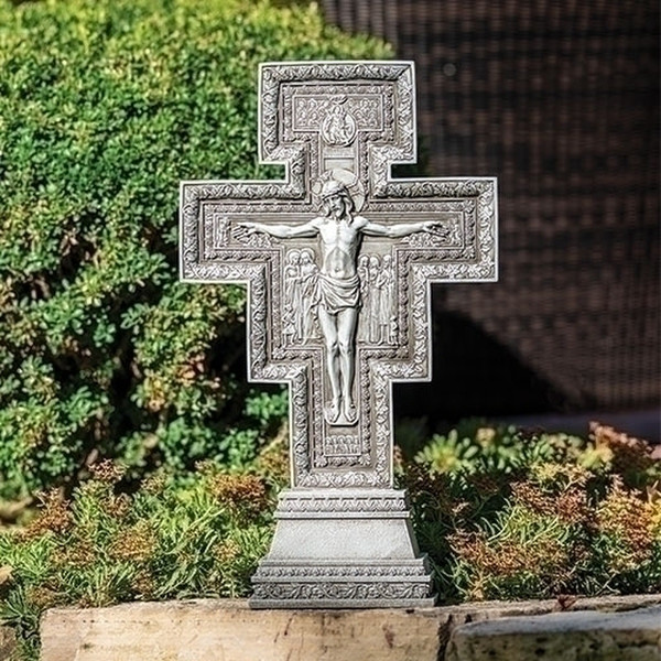 San Damiano Cross statue Christian religious symbol Franciscan tradition